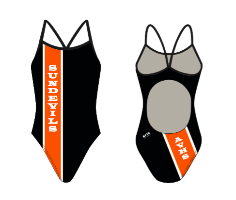 Apple Valley High School Swim 2020 Custom Women’s Active Back Thin Strap Swimsuit RYTE Sport