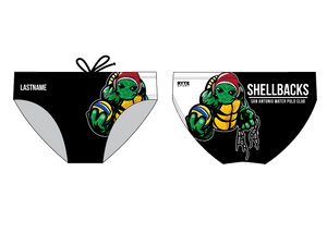 SA Water Polo Club - SHELLBACKS 2019 Black Custom Men's Water Polo Brief - Personalized RYTE Sport