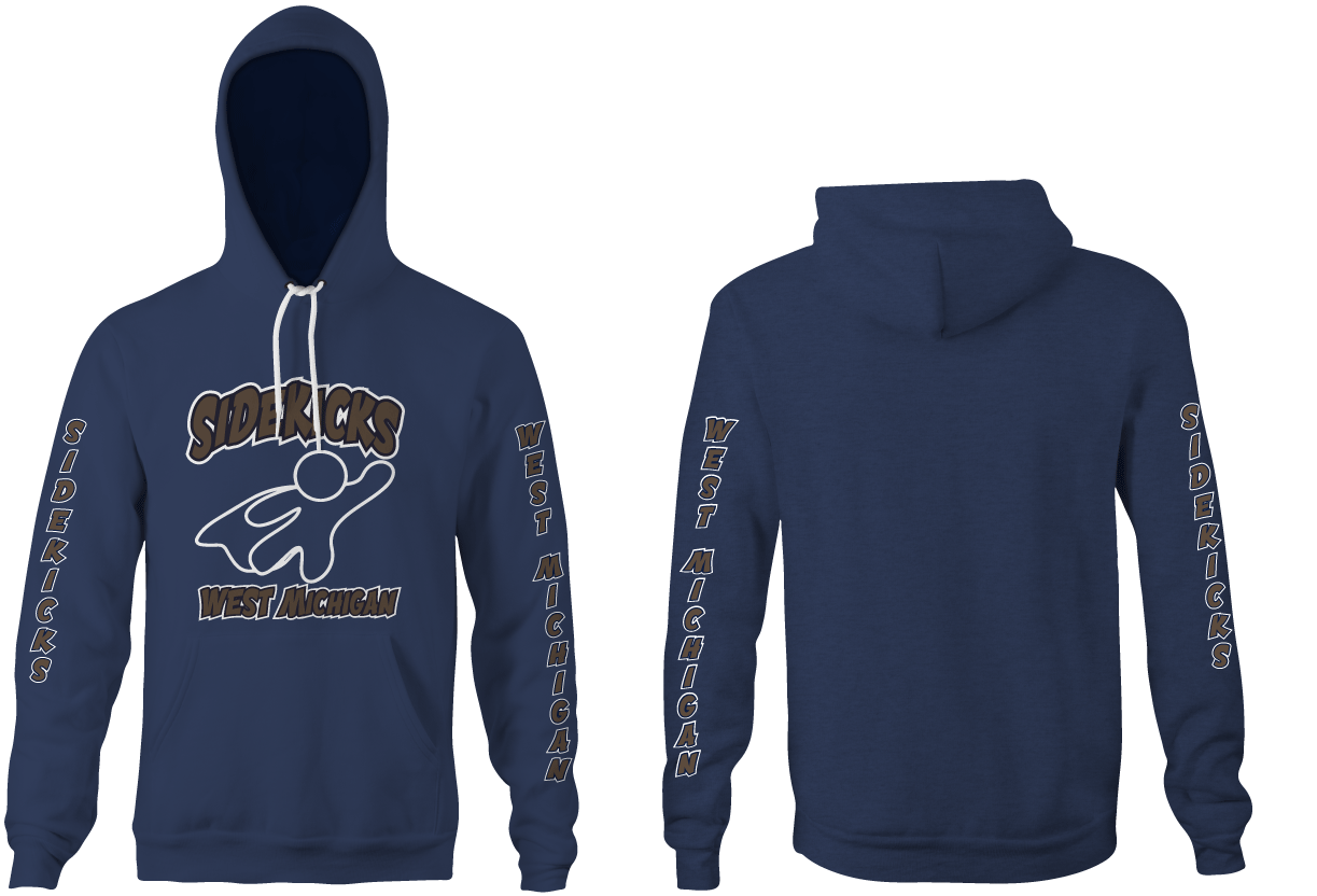 Sidekicks West Mi Custom Vintage Heathered Navy Unisex Adult Hooded Sweatshirt RYTE Sport