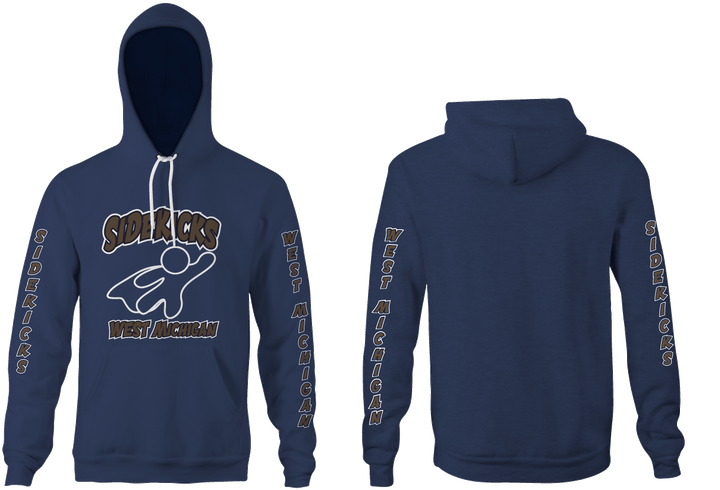 Sidekicks West Mi Custom Vintage Heathered Navy Unisex Adult Hooded Sweatshirt RYTE Sport