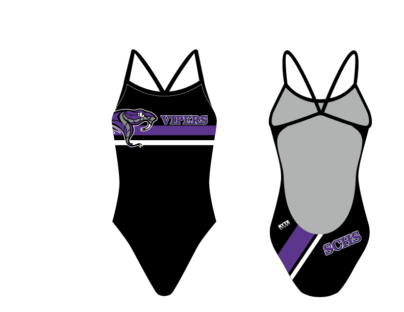 Space Coast High School Swim 2021 Custom Women’s Open Back Thin Strap Swimsuit RYTE Sport