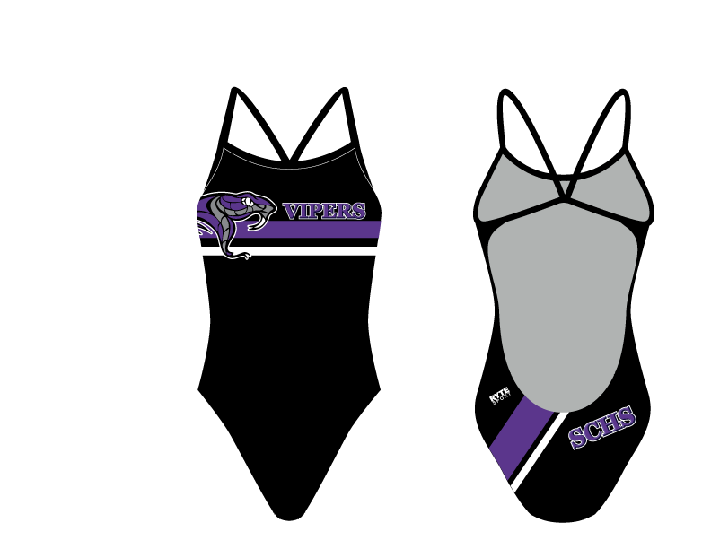 Space Coast High School Swim 2021 Custom Women’s Open Back Thin Strap Swimsuit