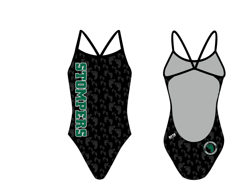 Stanwich Stompers Swim & Dive Team Custom Women’s Open Back Thin Strap Swimsuit RYTE Sport