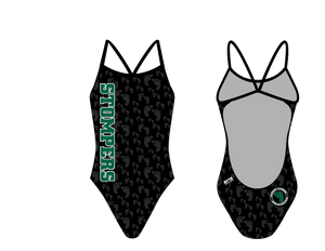 Stanwich Stompers Swim & Dive Team Custom Women’s Open Back Thin Strap Swimsuit RYTE Sport