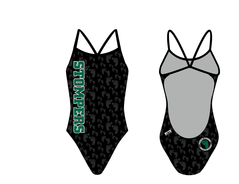 Stanwich Stompers Swim & Dive Team Custom Women’s Open Back Thin Strap Swimsuit