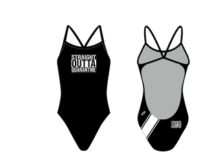 Straight Outta Quarantine Women’s Open Back Thin Strap Swimsuit
