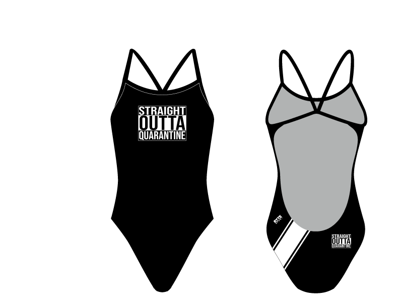 Straight Outta Quarantine Women’s Open Back Thin Strap Swimsuit