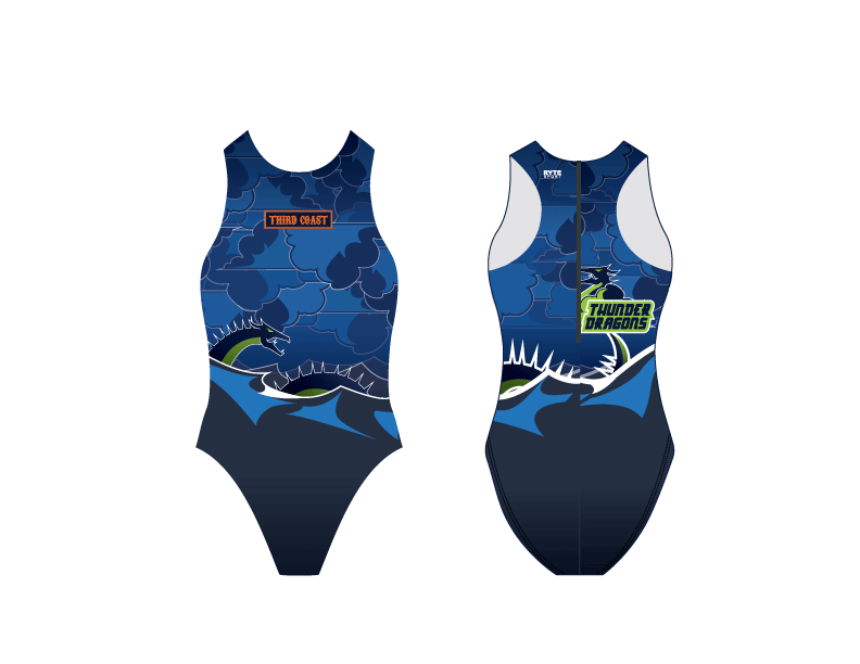 Third Coast Aquatics Blue Custom Women's Water Polo Suit T6