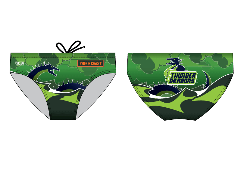 Third Coast Aquatics Green Custom Men's Swim & Water Polo Brief RYTE Sport
