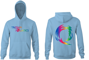 Trojan Light Blue Unisex Youth Hooded Sweatshirt RYTE Sport