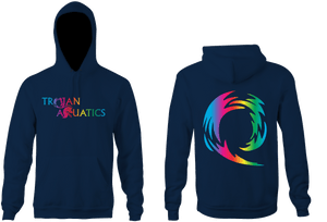 Trojan Navy Unisex Youth Hooded Sweatshirt RYTE Sport