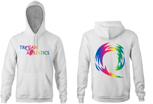 Trojan White Unisex Youth Hooded Sweatshirt RYTE Sport
