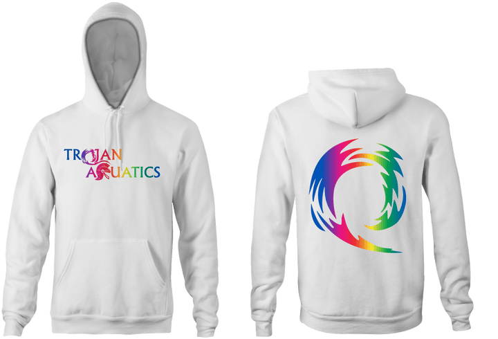 Trojan White Unisex Youth Hooded Sweatshirt RYTE Sport