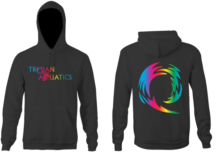 Trojan Black Unisex Youth Hooded Sweatshirt RYTE Sport