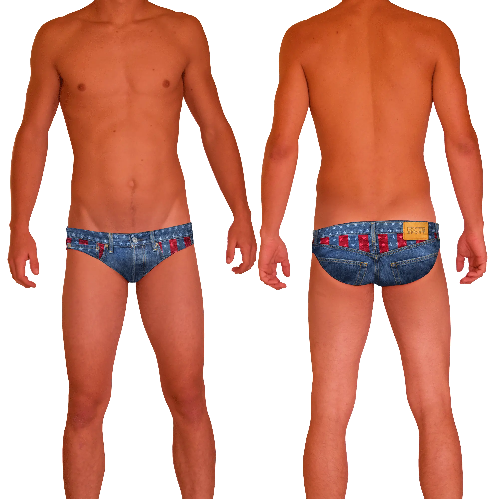 USA Denim Men's Swim & Water Polo Brief RYTE Sport