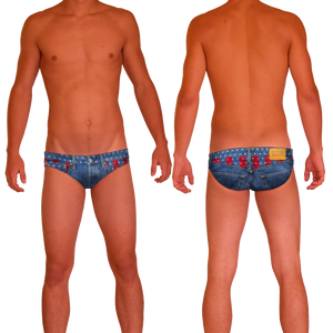 USA Denim Men's Swim & Water Polo Brief RYTE Sport