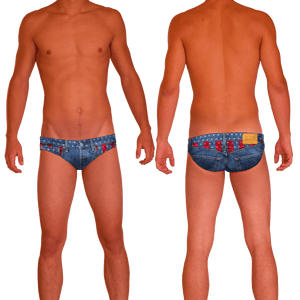 USA Denim Men's Swim & Water Polo Brief RYTE Sport