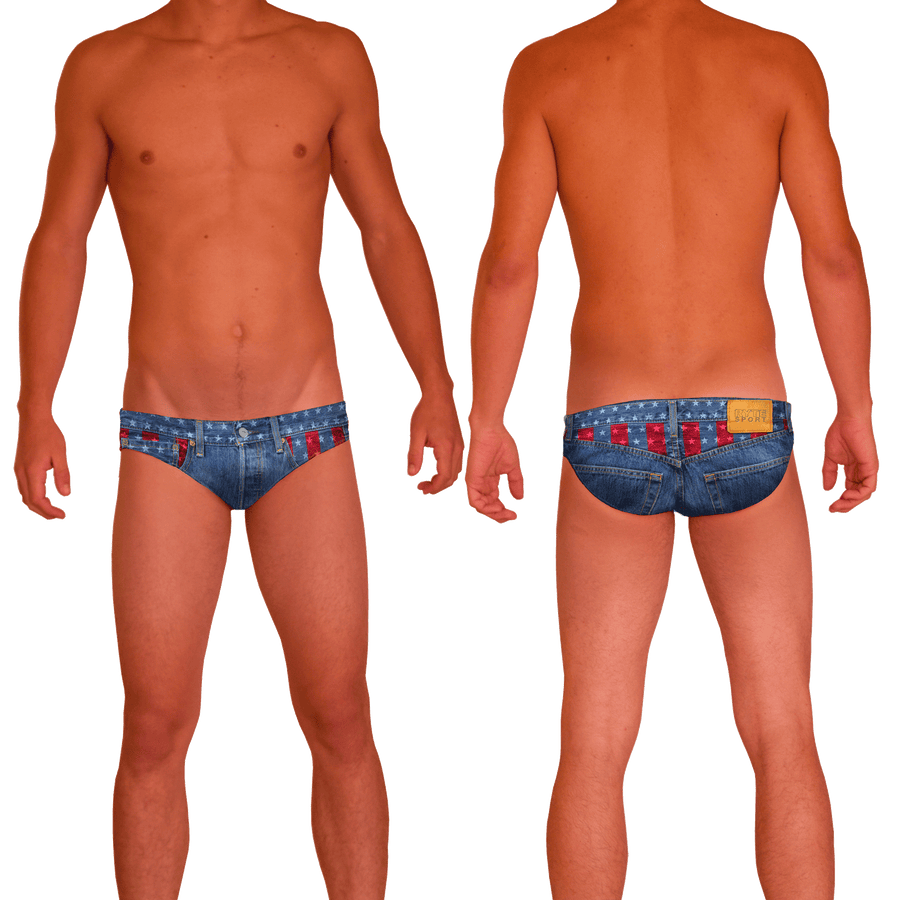 USA Denim Men's Swim & Water Polo Brief RYTE Sport