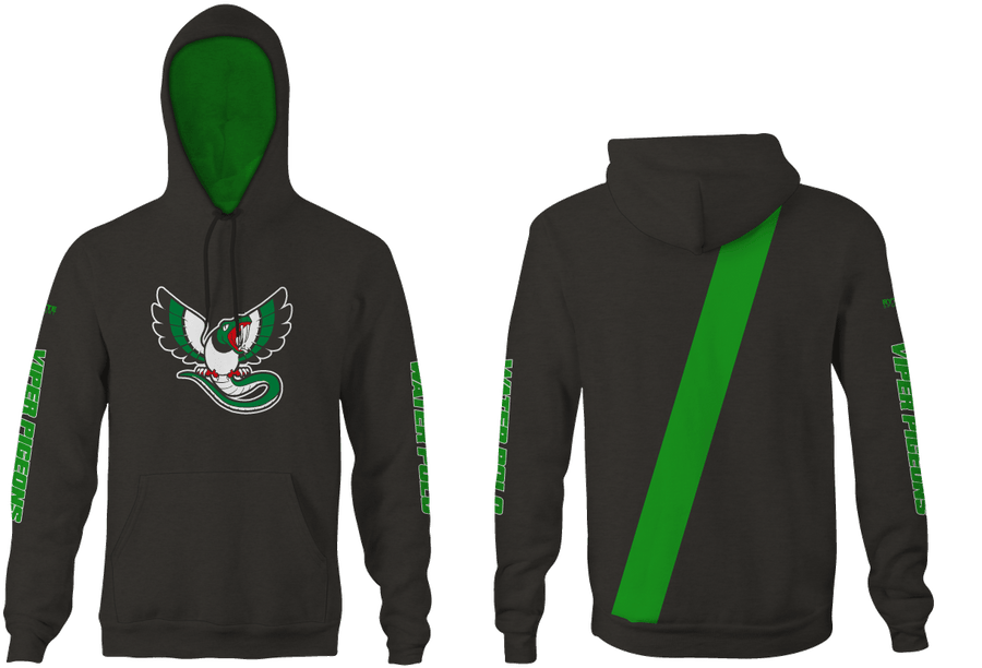 Viper Pigeon Black Color Unisex Adult Hooded Sweatshirt