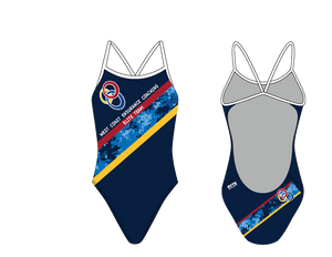 WCEC Elite Endurance Team 2019 Blue Custom Women’s Open Back Thin Strap Swimsuit