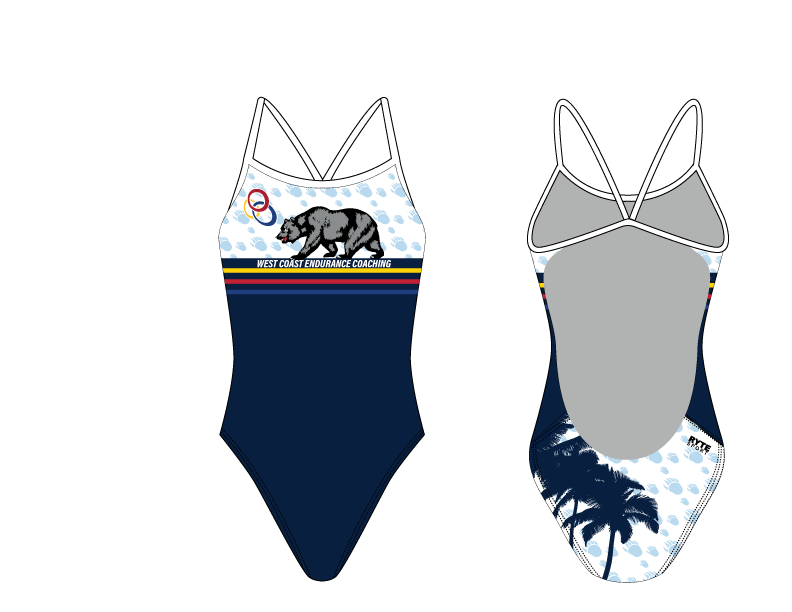 WCEC Endurance Team 2019 Custom Women’s Open Back Thin Strap Swimsuit