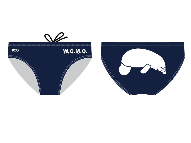 The West Coast Manatee Organization Navy/White Men's Swim Brief RYTE Sport