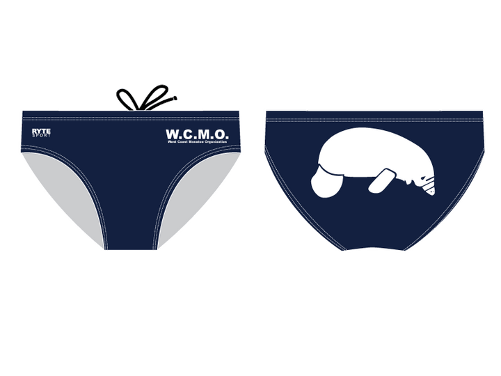 The West Coast Manatee Organization Navy/White Men's Swim Brief RYTE Sport