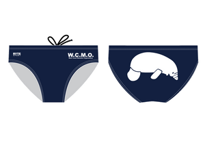 The West Coast Manatee Organization Navy/White Men's Swim Brief