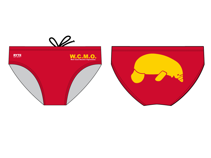 West Coast Manatee Organization Custom Men's Swim Brief Red RYTE Sport