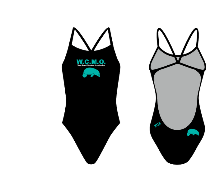 West Coast Manatee Organization Women’s Open Back Thin Strap Swimsuit T6