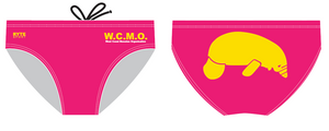 The West Coast Manatee Organization Pink/Yellow Custom Men's Swim & Water Polo Brief