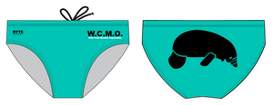 The West Coast Manatee Organization Teal/Black Men's Custom Swim Brief RYTE Sport