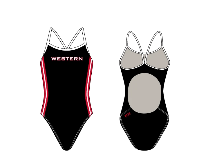 Western High School Swim 2020 Custom Women’s Active Back Thin Strap Swimsuit RYTE Sport