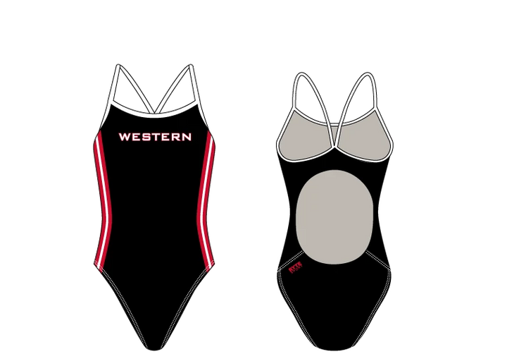 Western High School Swim 2020 Custom Women’s Active Back Thin Strap Swimsuit RYTE Sport