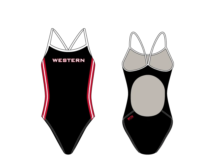 Western High School Swim 2020 Custom Women’s Active Back Thin Strap Swimsuit