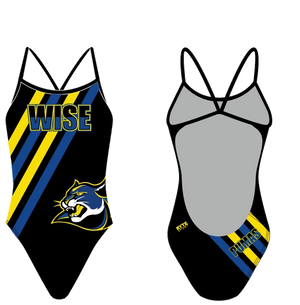 Dr. Henry A. Wise High School Swim 2023 Custom Women’s Open Back Thin Strap Swimsuit T6 - BD