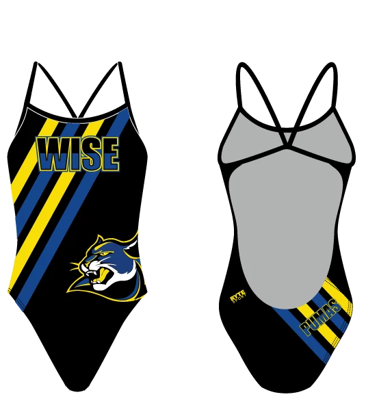 Dr. Henry A. Wise High School Swim 2023 Custom Women’s Open Back Thin Strap Swimsuit T6 - BD