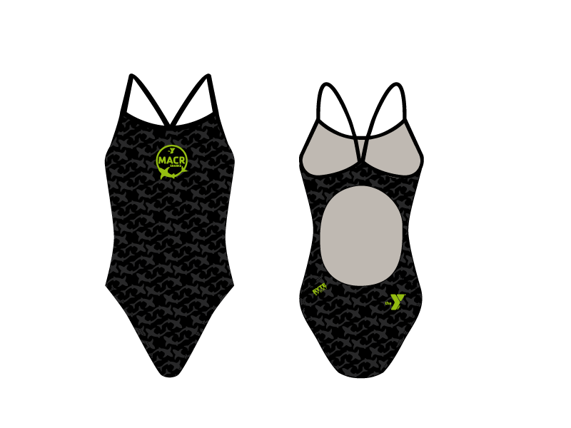 MACR-Sharks Swimming Custom Women’s Active Back Thin Strap Swimsuit RYTE Sport