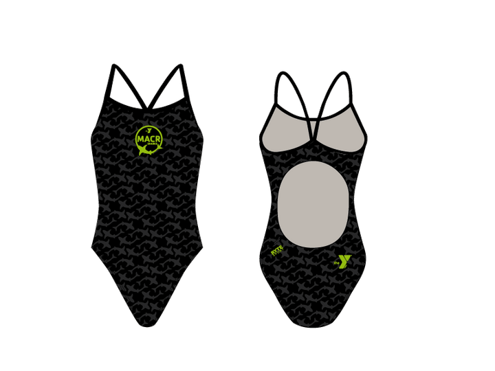 MACR-Sharks Swimming Custom Women’s Active Back Thin Strap Swimsuit RYTE Sport