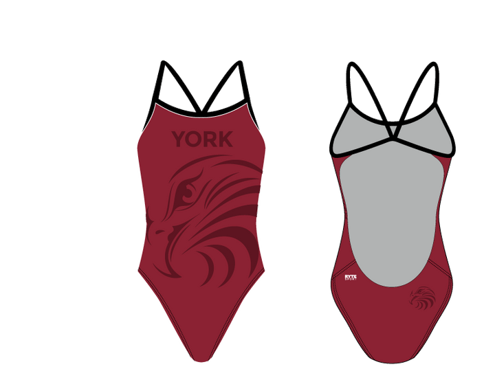 York Women’s Open Back Thin Strap Swimsuit T6