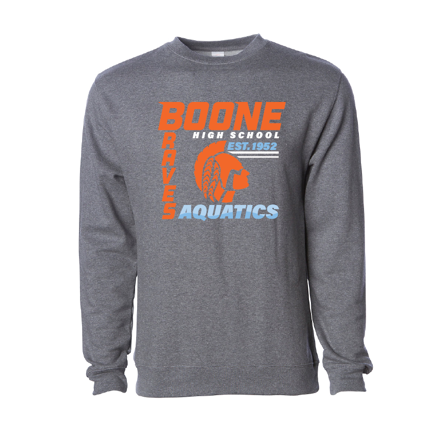 Boone Aquatics Unisex Crewneck - Gunmetal RYTE Sport