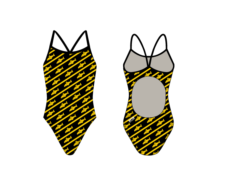 Waverly Piranhas Swim Custom Women’s Active Back Thin Strap Swimsuit