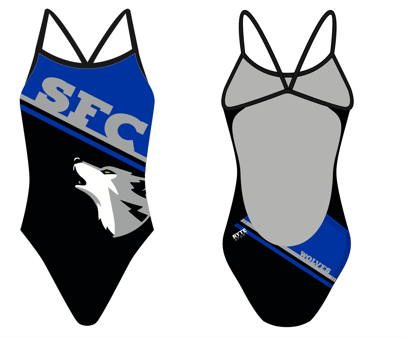 Saint Francis Catholic Academy Swim 2021 Custom Women’s Open Back Thin Strap Swimsuit RYTE Sport